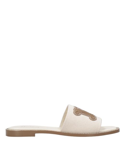 Max Mara Natural Sandalen Creme+Camel