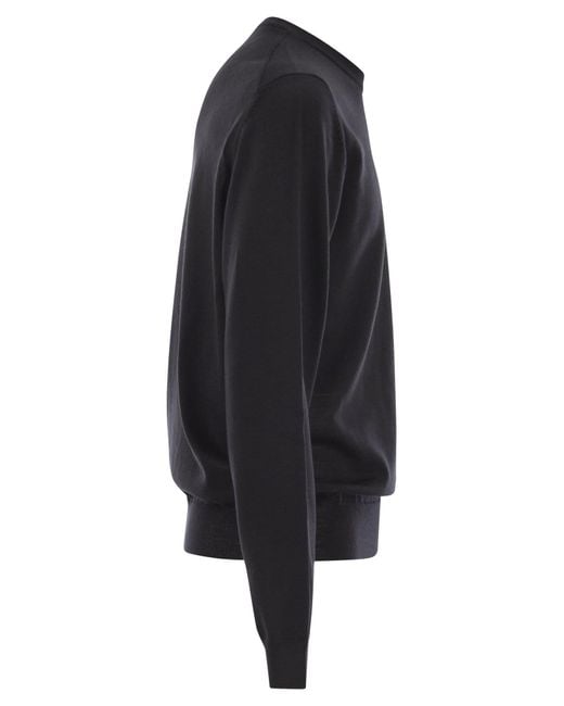 Boss Black Regular Fit Virgin Wool Jumper With Embroidered Logo for men