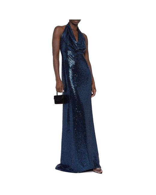 Blanca Vita Blue Sequin-embellished Long Dress