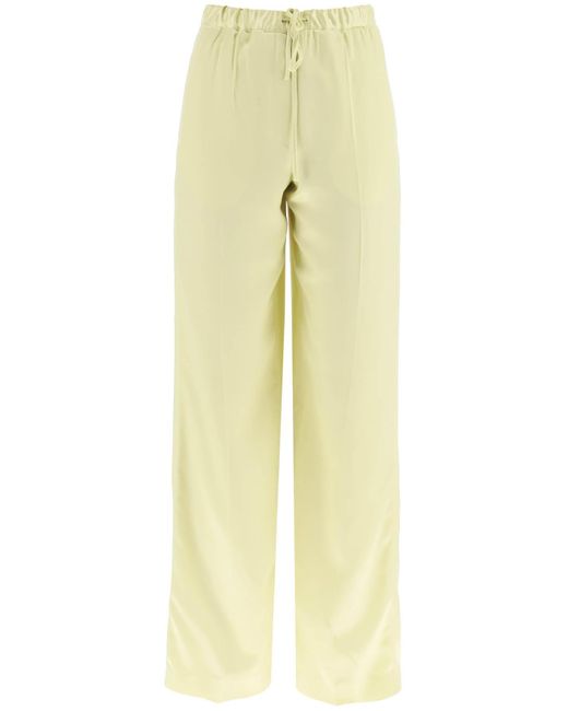 Pantalon large en satin Jil Sander en coloris Yellow