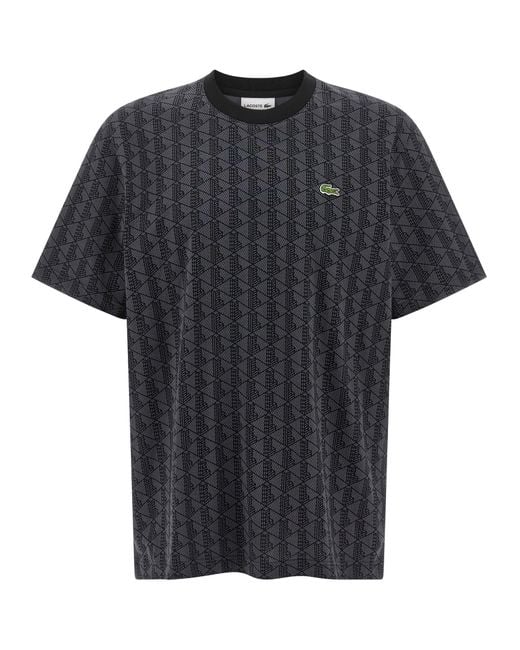Lacoste Black Monogram T Shirt