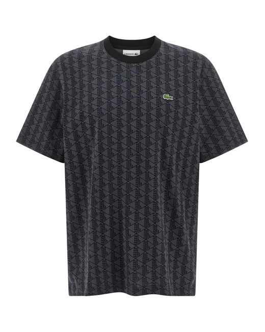 Lacoste Monogram T -shirt in het Black