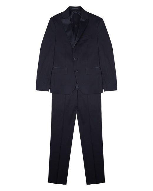 Colamarino Blue Tailored Two-Piece Suit With Satin-Finish Blazer for men
