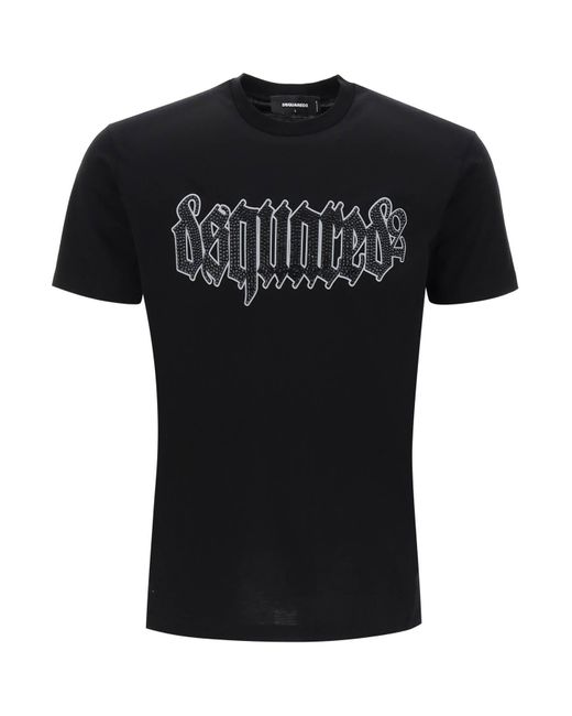 DSquared² Verfraaid Cool Fit T -shirt in het Black