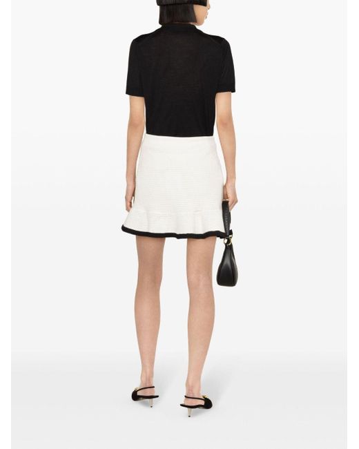 Self-Portrait White Crochet Mini Skirt