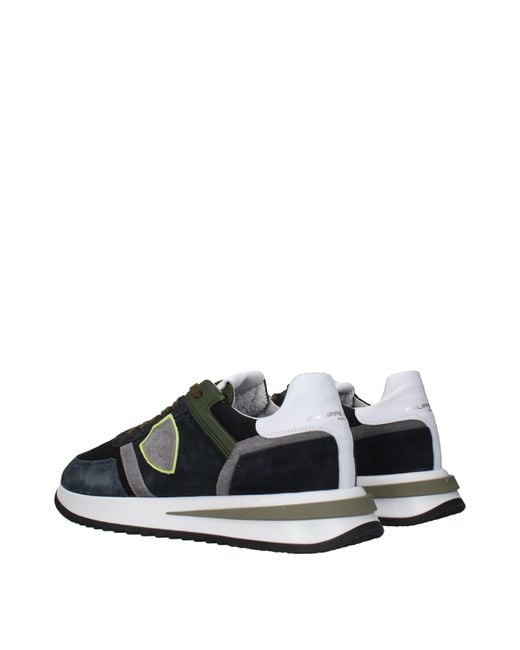 Philippe Model Blue Sneakers Tropez 2.1 Suede/Dark for men