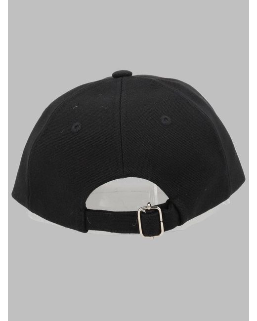 A.P.C. Black Baseball Cap Charlie for men