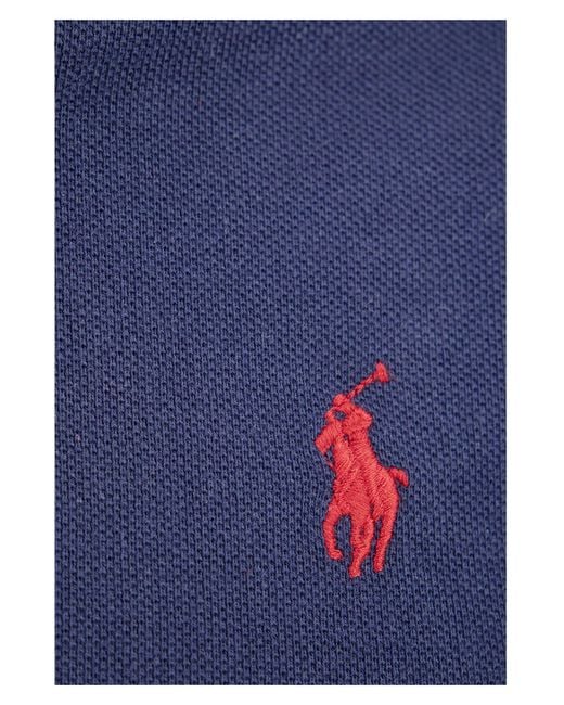 Polo Ralph Lauren Blue Slim Fit Mesh Polo Shirt for men