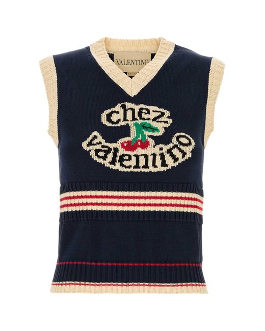 Valentino Garavani Blue Midnight Cotton Vest
