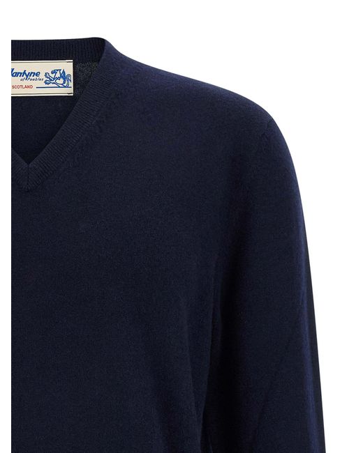 Ballantyne Blue V-Neck Sweater Sweaters And Cardigans for men