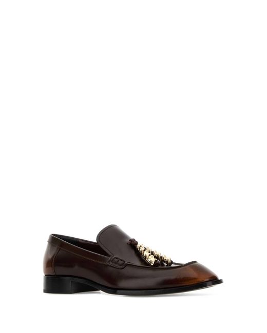 Loewe Brown Chocolate Leather Edge Loafers