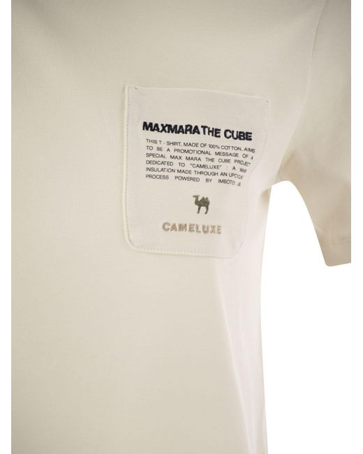 Max Mara White Sax Jersey T -Shirt mit Tasche