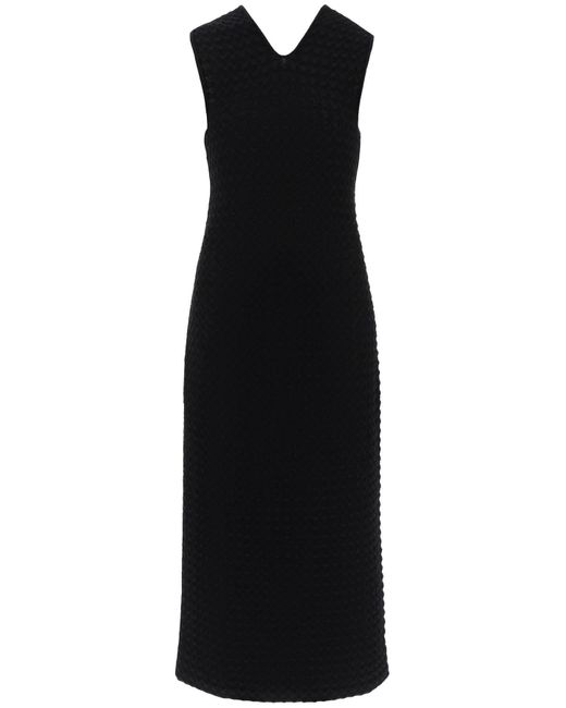 Jil Sander Midi -jurk In Openwork Knit in het Black