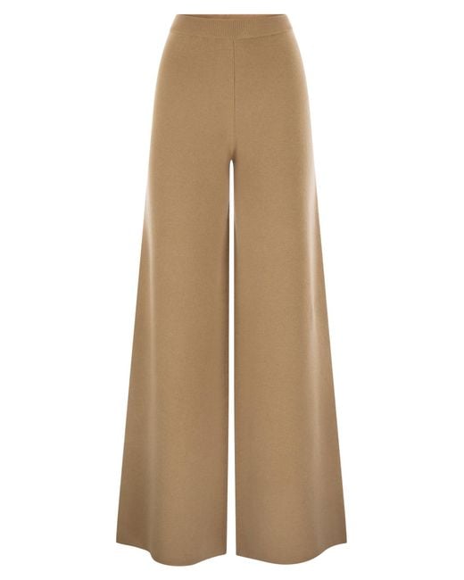 Max Mara Judy Broek Van Wol En Kasjmier in het Natural