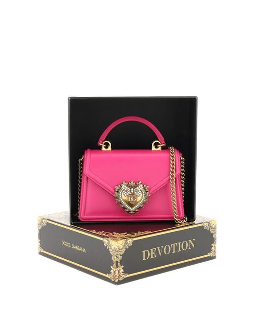 Dolce & Gabbana Leather Small 'devotion' Bag in het Pink