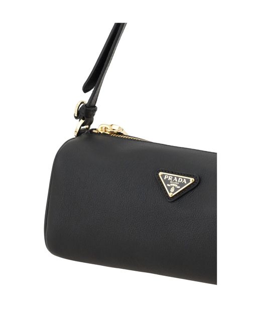 Prada Black Triangle Logo Shoulder Bag