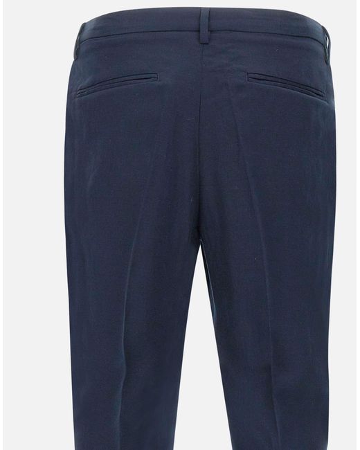 Devore Devore 'navy Linen Blend Broek in het Blue voor heren