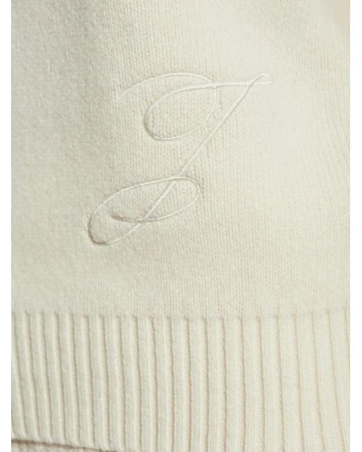 Jacquemus White Wool-Cashmere Blend Sweater With Voluminous Sleeves