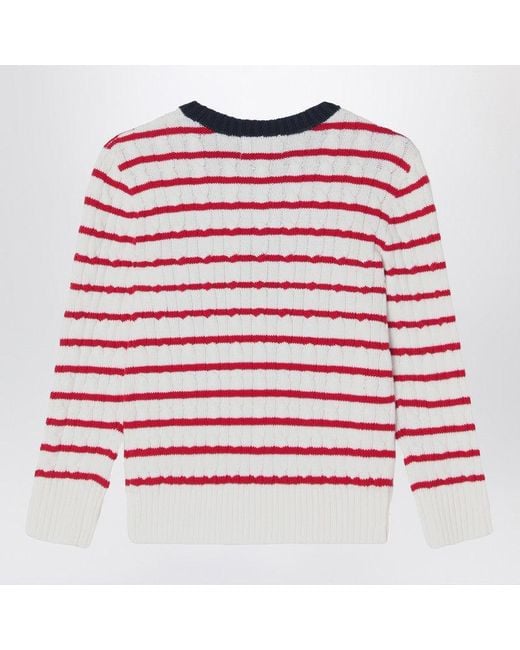 Polo Ralph Lauren Striped Cable-Knit Jumper in Red for Men Lyst UK