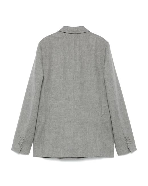 Officine Generale Gray Mathilde Jkt Tropic Cot Lin Clothing