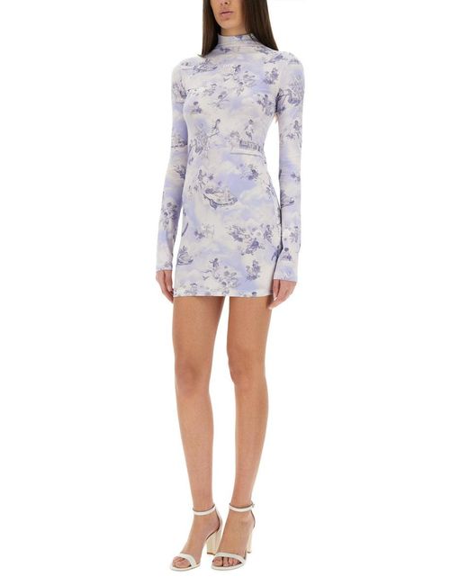 Off-White c/o Virgil Abloh Gray "serenity" Short Dress