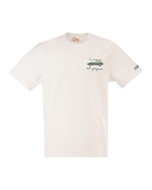 Mc2 Saint Barth White T Shirt With Embroidery On The Chest