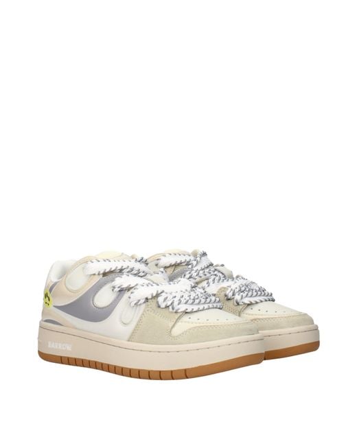Barrow White Sneakers Skate Leather/Taupe