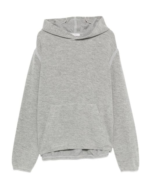 1989 STUDIO Gray Cut Knit Hoodie for men