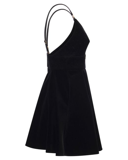 Mini abito in velluto con tazze di Elisabetta Franchi in Black