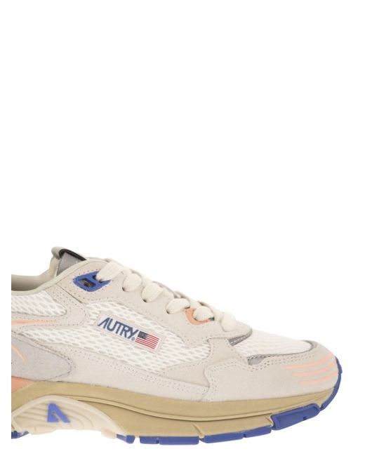 Autry White Hyperway Low Mesh/Suede Wht/Peach Pnk