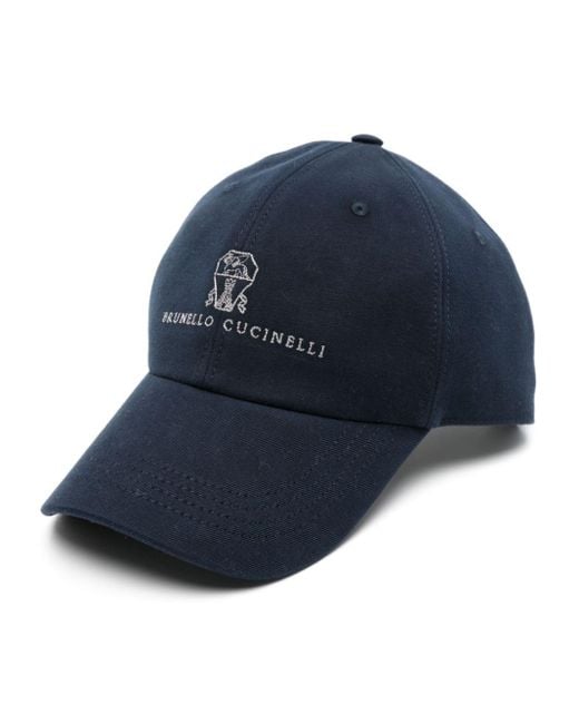 Brunello Cucinelli Blue Baseball Cap for men