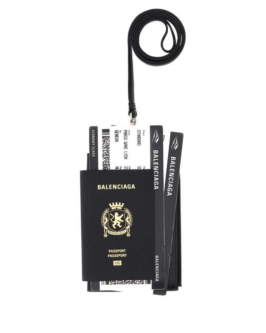 Balenciaga Black Leather Phone Holed for men