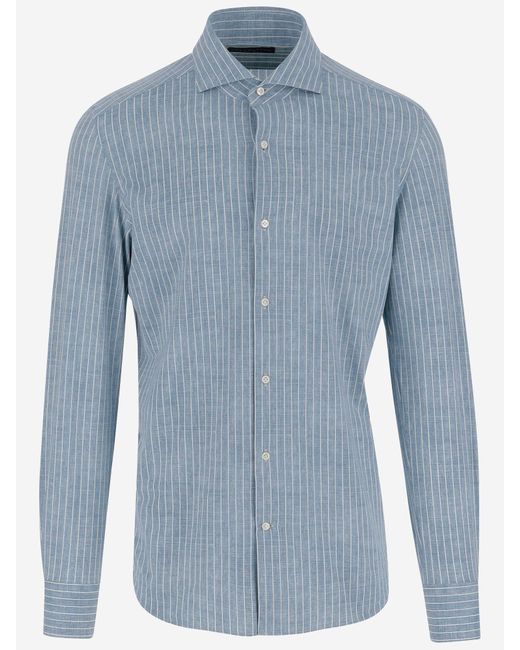 Camisa a rayas clásicas Brian Dales de hombre de color Blue