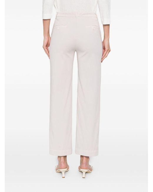 Via Masini 80 White Trousers Cotton