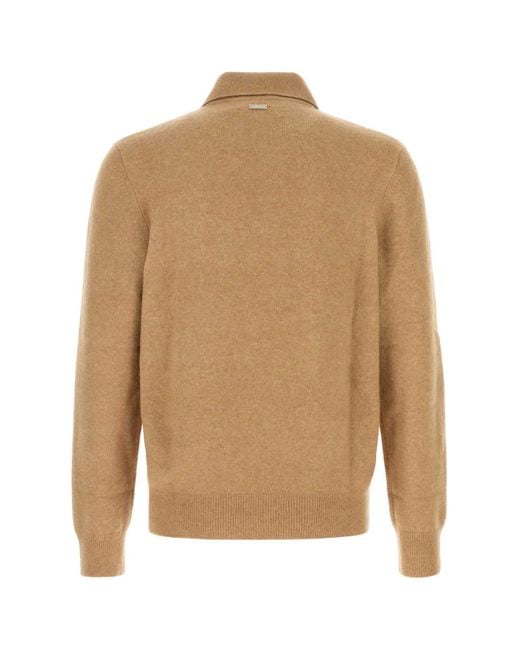 Ferragamo Natural Salvatore Stretch Camel Blend Polo Shirt for men