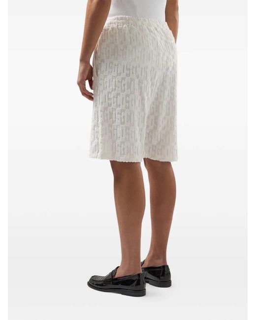 Gcds White Monogrammed Shorts