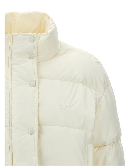 Courreges White Ac' Cropped Down Jacket