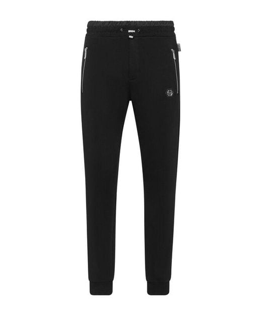 Philipp Plein Black Puffered Jogging Pants for men