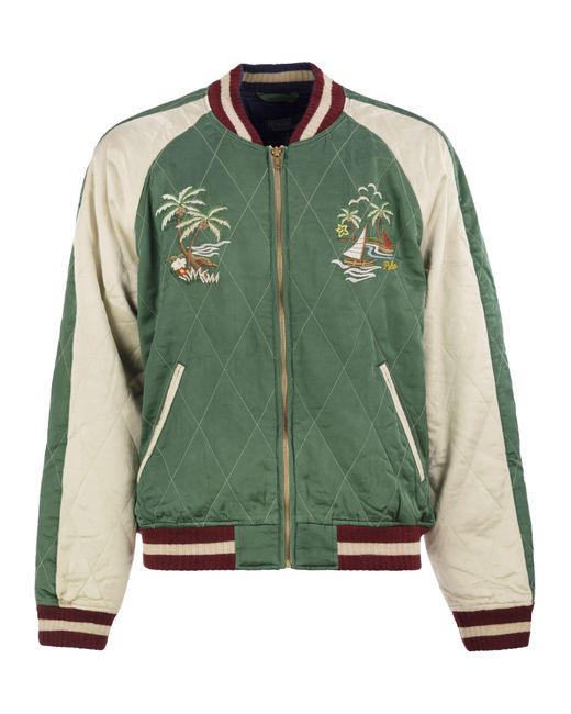 Polo Ralph Lauren Green Embroidered Satin Jacket for men