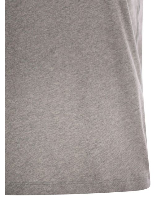 Majestic Gray Crew-Neck Short-Sleeved Cotton T-Shirt