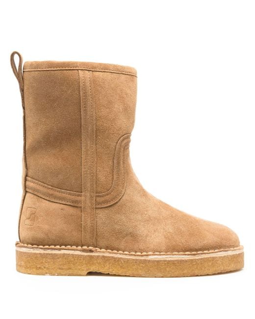 Soeur Brown Suede Calf Leather Texas Boots