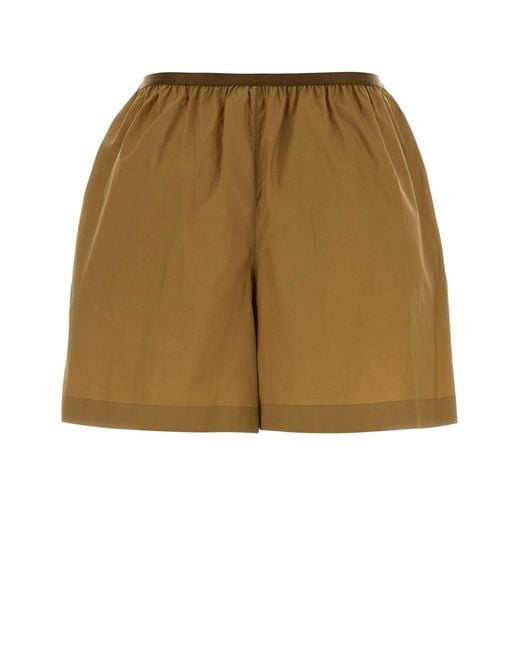 Lemaire Natural Camel Poplin Shorts