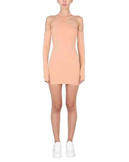 Off-White c/o Virgil Abloh Pink Asymmetric Mini Dress