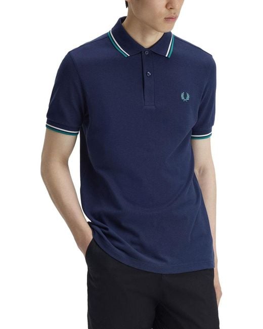 Fred Perry Blue Polo Con Logo