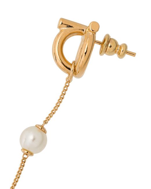 Ferragamo White Gancini Ohrringe