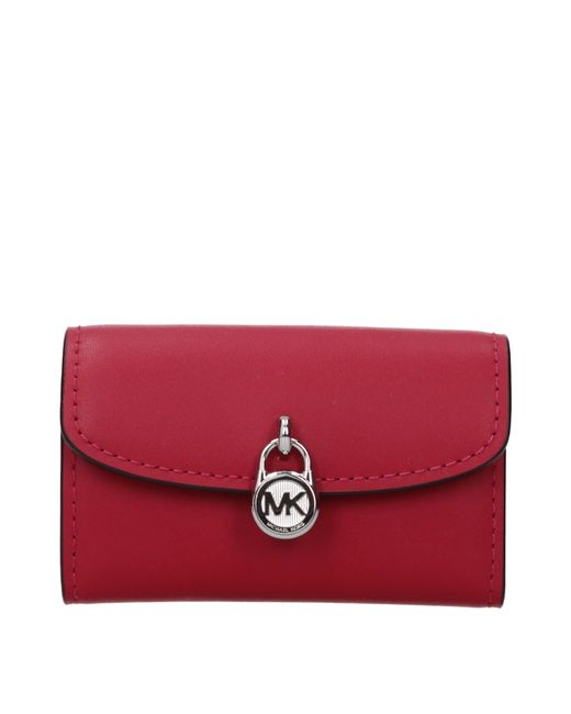 Michael Kors Red Lyra Wallet/Dark Raspberry Leather