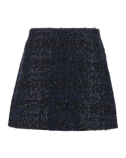 ROTATE BIRGER CHRISTENSEN Roteer Birger Christensen 'bouclé Mini' Rok in het Blue