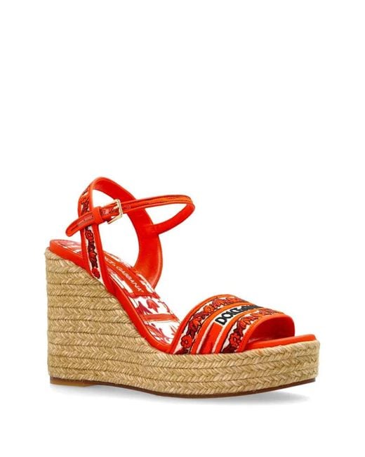 Dolce & Gabbana Dolce & Gabbana Embroidered Logo Wedge Sandals