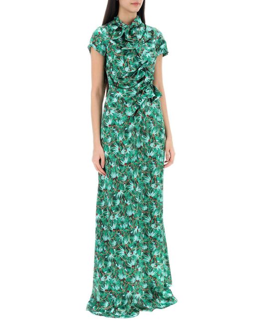 Robe florale Maxi Kelly avec des arcs Saloni en coloris Green