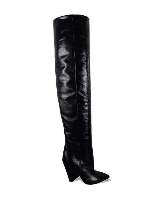 Saint Laurent Black Niki 105 Over-The-Knee Boots
